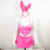 Pink Latex 3-piece Bunny Set