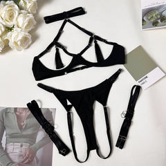 Tassel Cut-Out Lingerie Set Free From Label