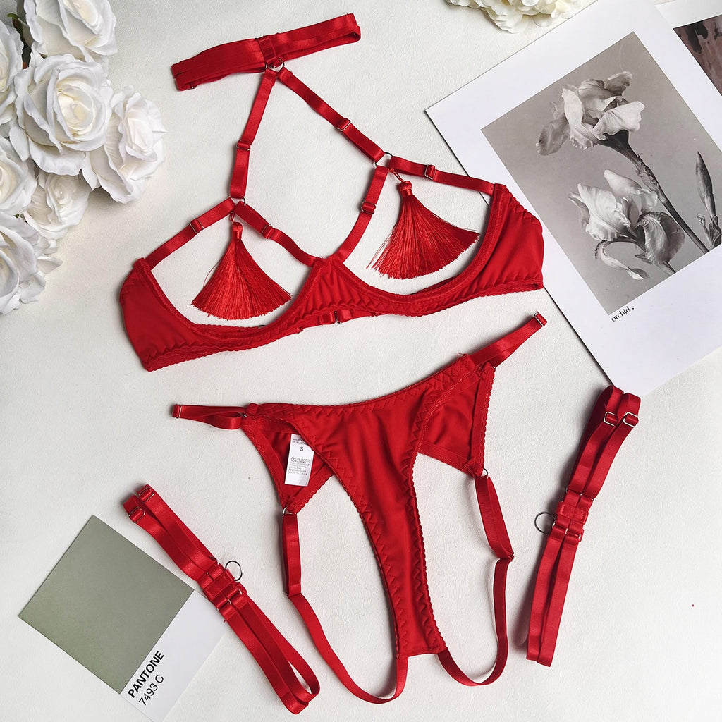 Tassel Cut-Out Lingerie Set – Free From Label