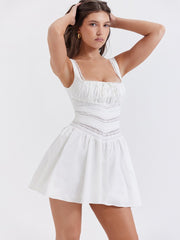 White Lace Patchwork Mini Dress Free From Label