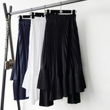Pleated Chiffon Frill Midi Skirt