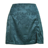 Satin Split Mini Skirt