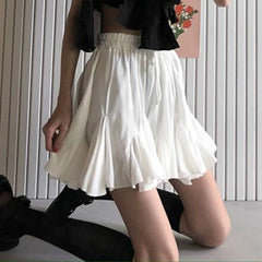 White Pleated Frill Mini Skirt Free From Label