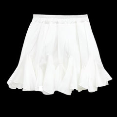 White Pleated Frill Mini Skirt Free From Label